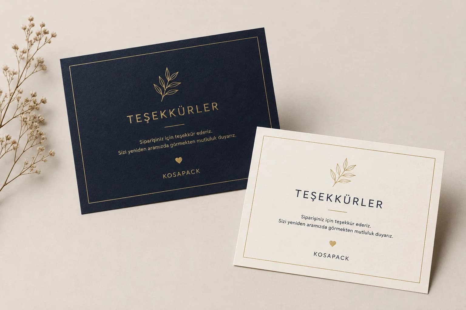 Baskılı teşekkür kartı