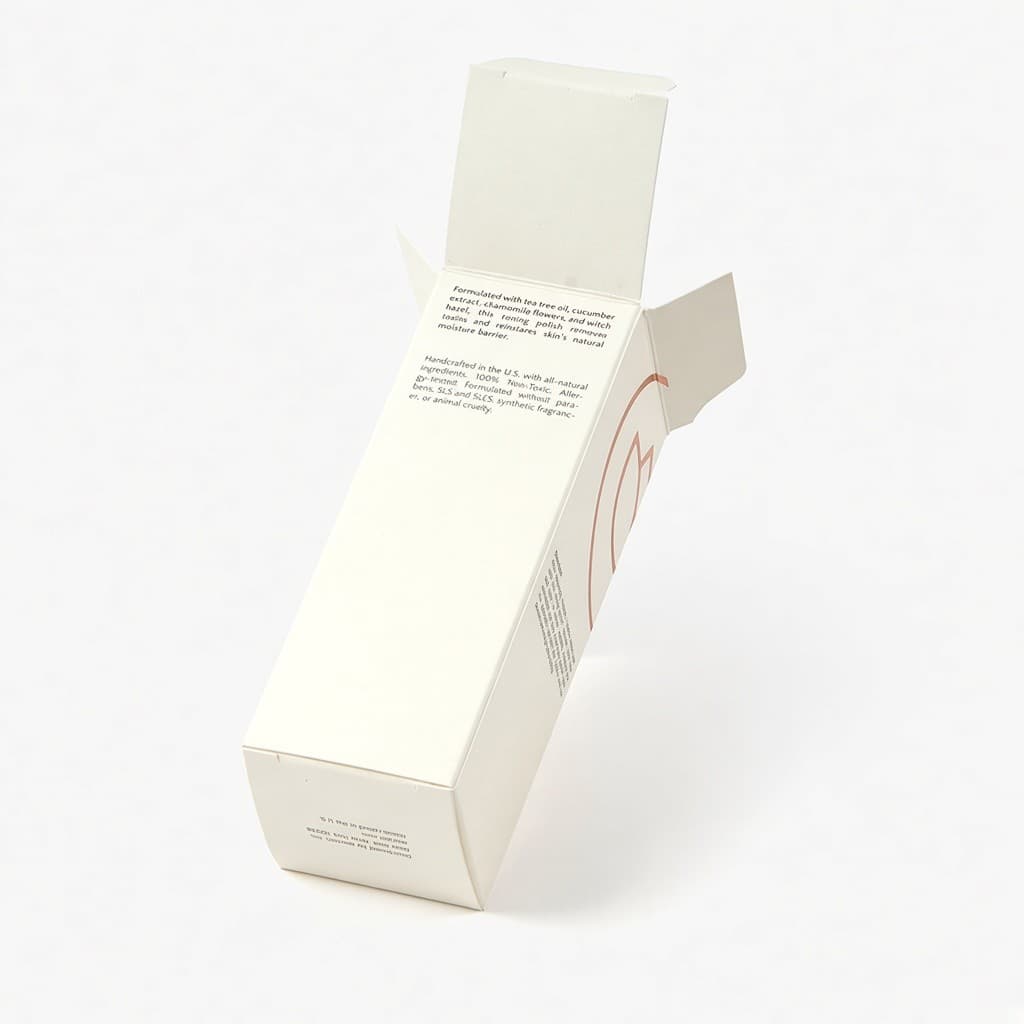 VELANI serum ters geçmeli kutusu, açık kapak