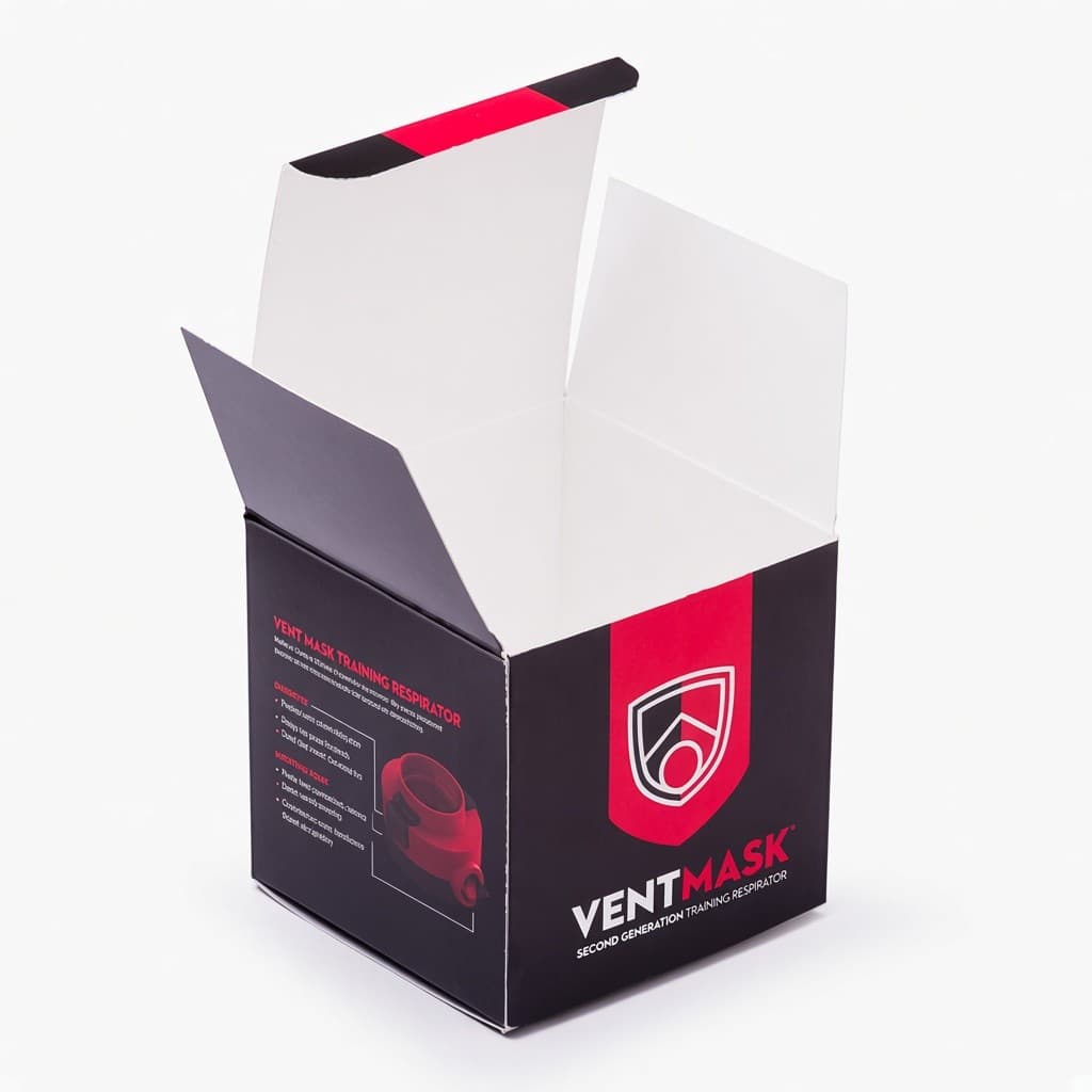 VENTMASK ters geçmeli kutusu, açık kapak