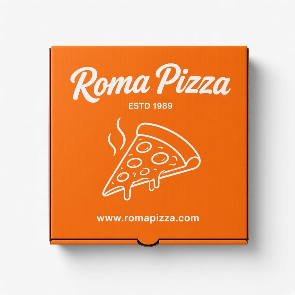 Roma Pizza kutusu, yan açı