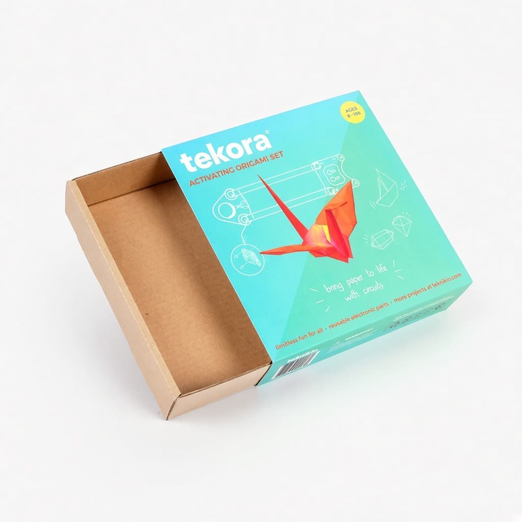 tekora origami kutusu, yarı açık
