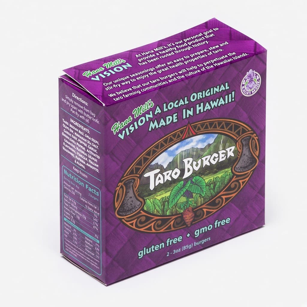 Hana Mill's taro burger kutusu