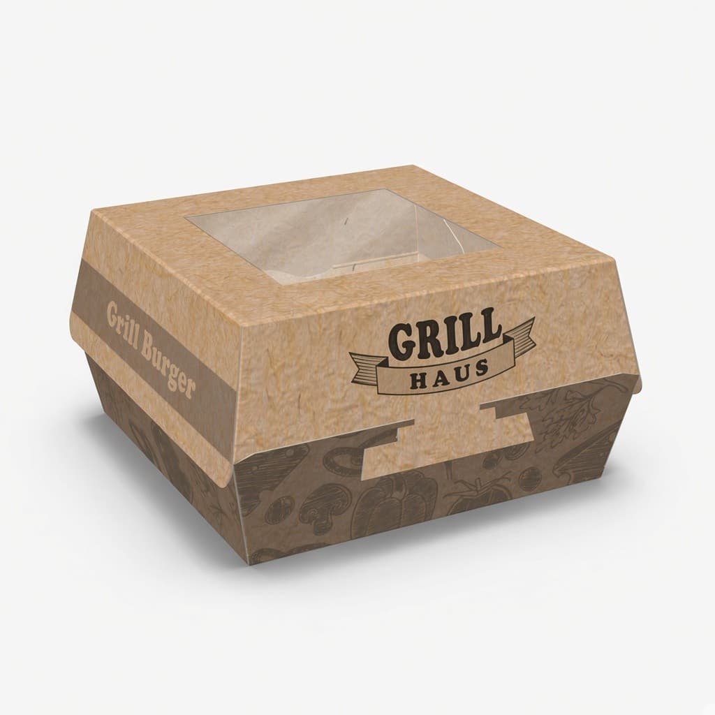 Grill Haus pencereli kraft kutu