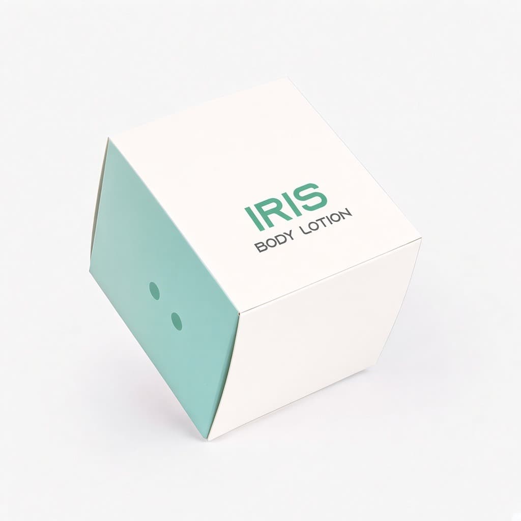 IRIS losyon ters geçmeli kutusu, barkodlu yan