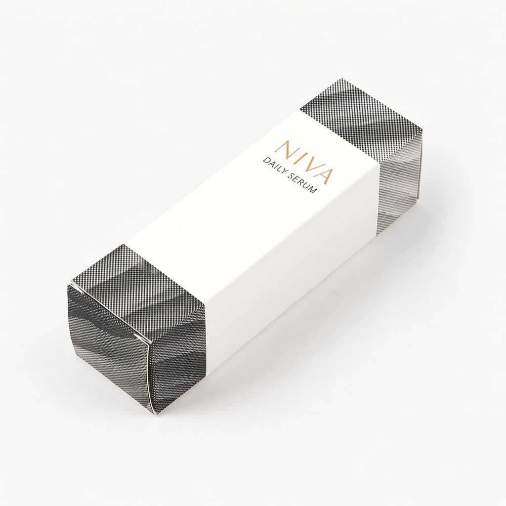 NIVA serum ters geçmeli kutusu, barkodlu uç