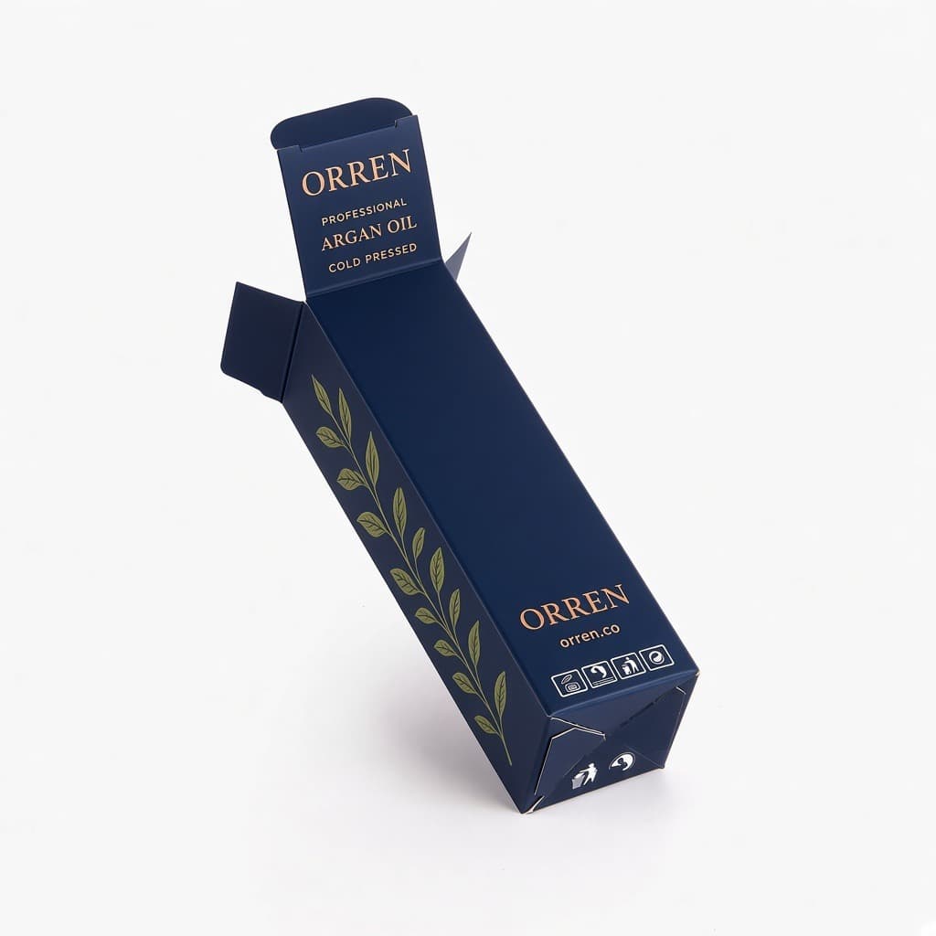 Orren argan yağı ters geçmeli kutusu, açık kapak