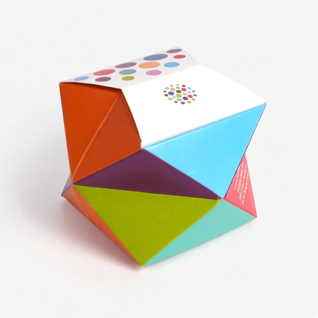 renkli geometrik küp kutu