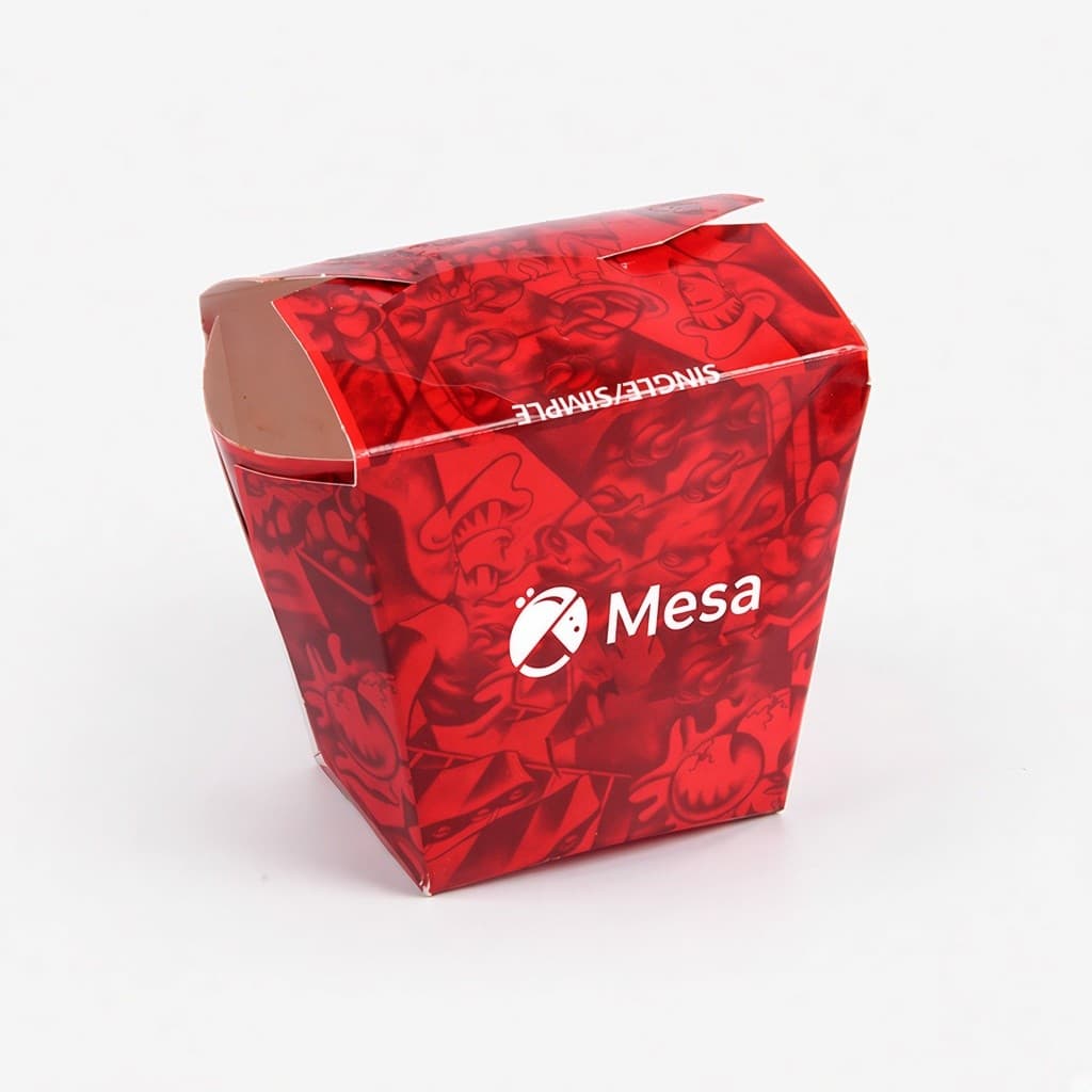 Mesa kırmızı takeout kutu