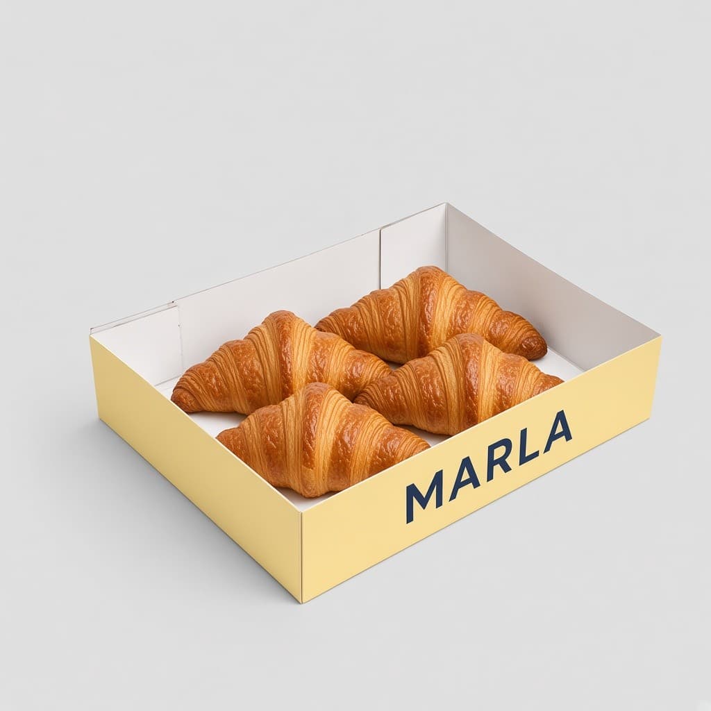 Kruvasanlarla dolu MARLA tepsi